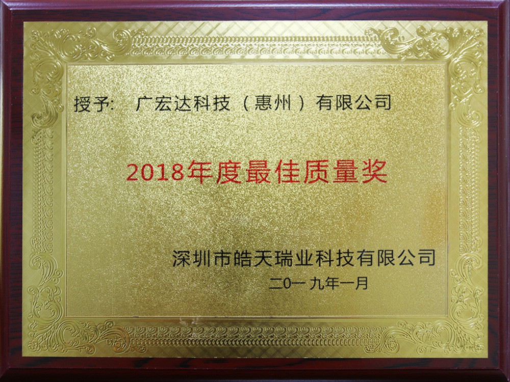 2018最佳质量奖