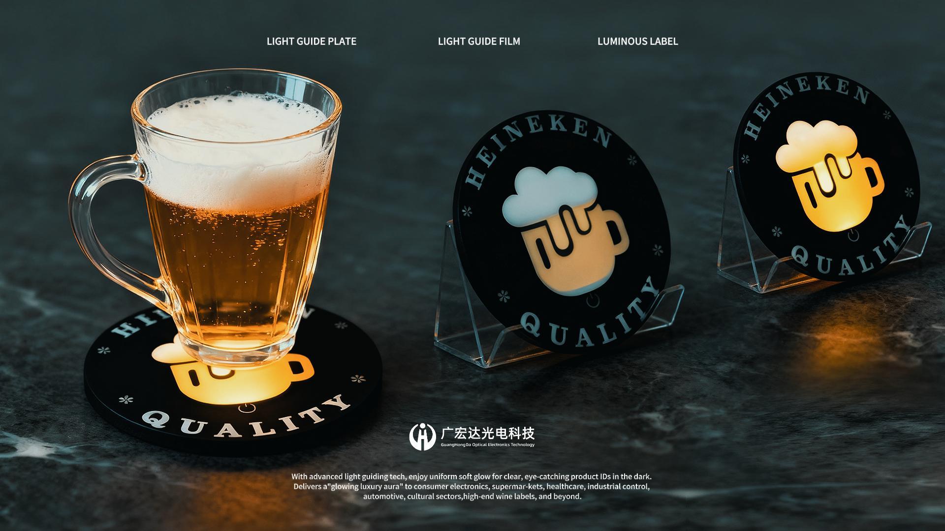 ✨ 谁懂啊！普通饮品一放，瞬间变身氛围感神器 ✨发光杯垫   发光标签